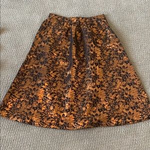 Black and rust  jacquard skirt